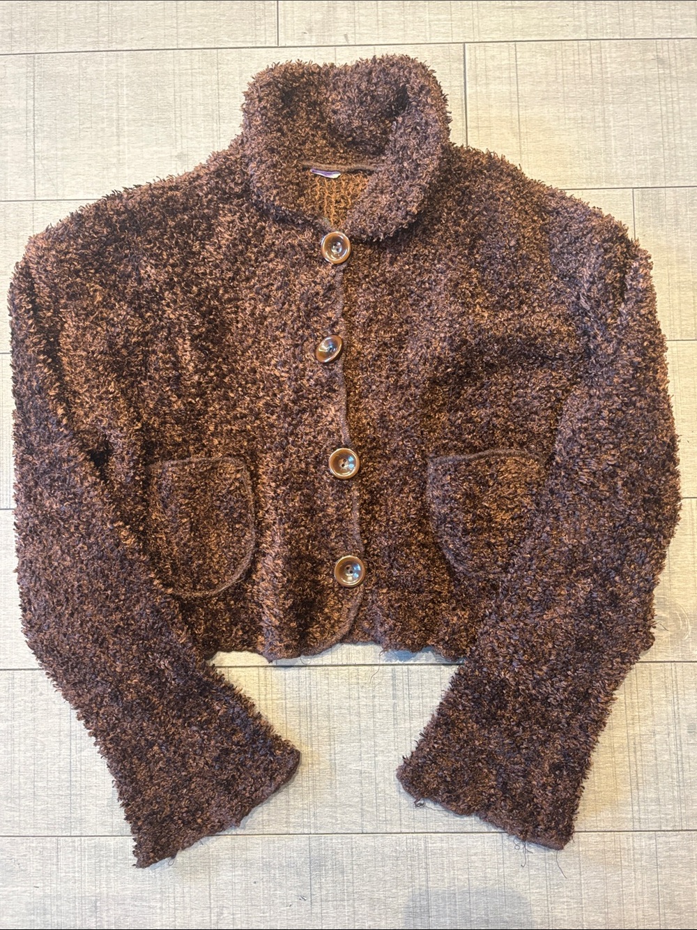 🎀4/$20🎀Cozy Plush Cropped Cardigan in Chocolate Brown